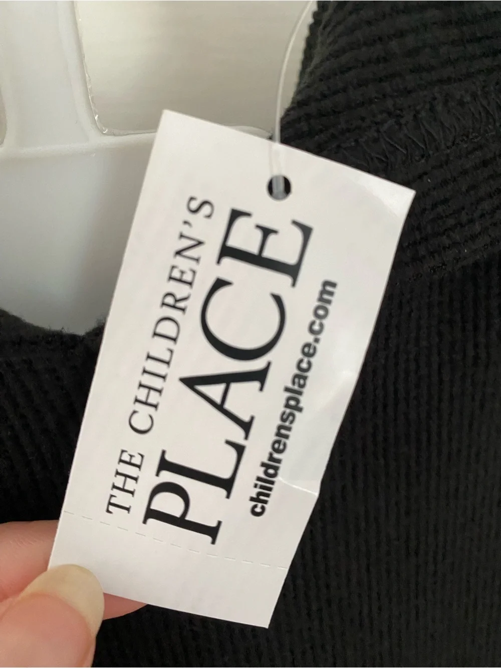 NWT Children's Place Black Ribbed Thermal Hoodie